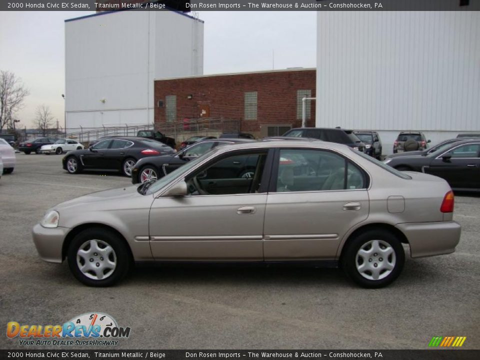 2000 Honda Civic EX Sedan Titanium Metallic / Beige Photo #11