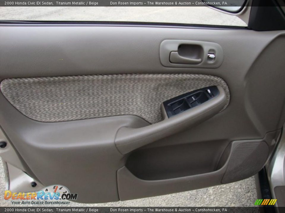2000 Honda Civic EX Sedan Titanium Metallic / Beige Photo #14