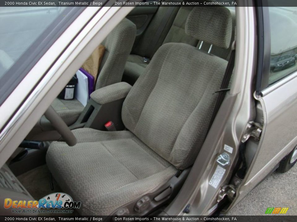 2000 Honda Civic EX Sedan Titanium Metallic / Beige Photo #17