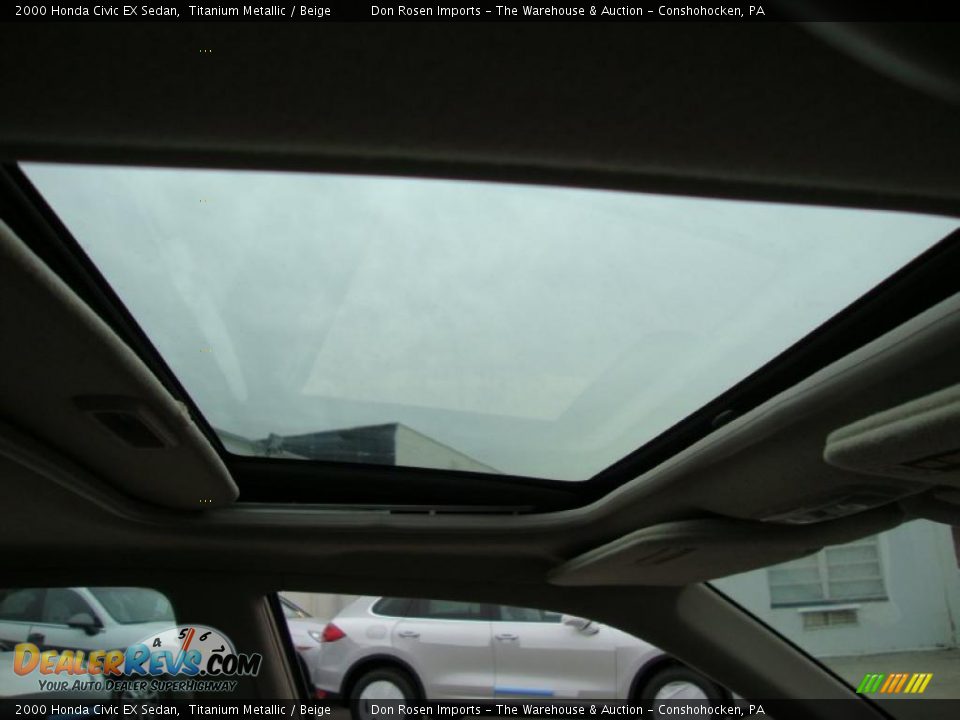 2000 Honda Civic EX Sedan Titanium Metallic / Beige Photo #21