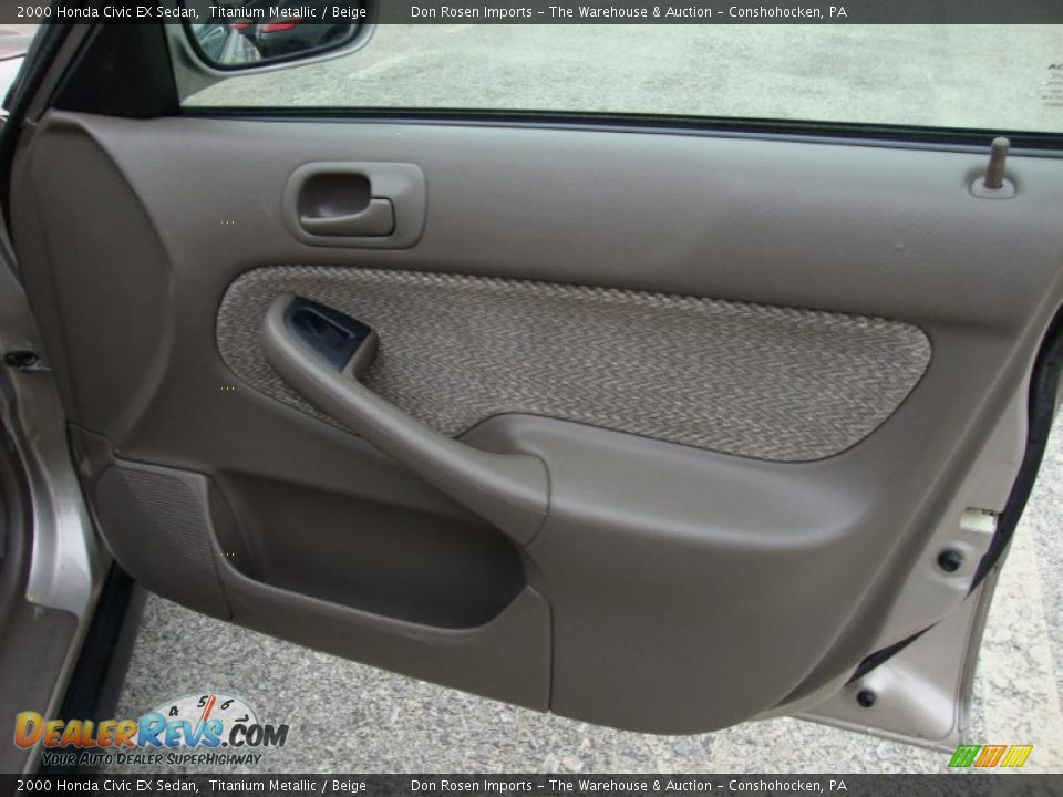 2000 Honda Civic EX Sedan Titanium Metallic / Beige Photo #22