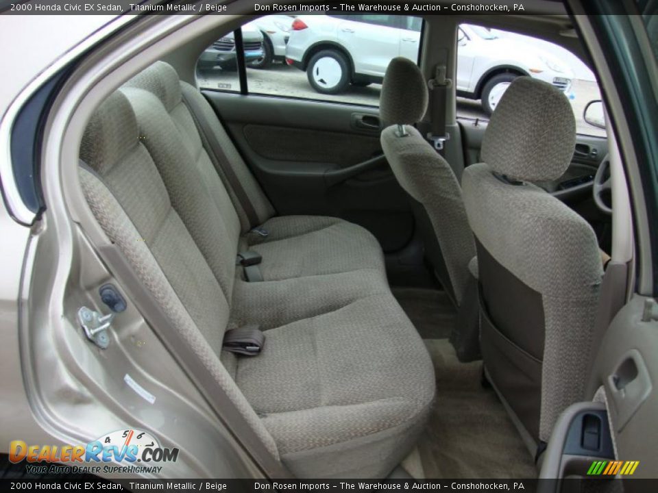 2000 Honda Civic EX Sedan Titanium Metallic / Beige Photo #23