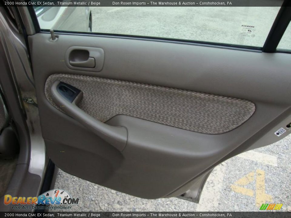 2000 Honda Civic EX Sedan Titanium Metallic / Beige Photo #24