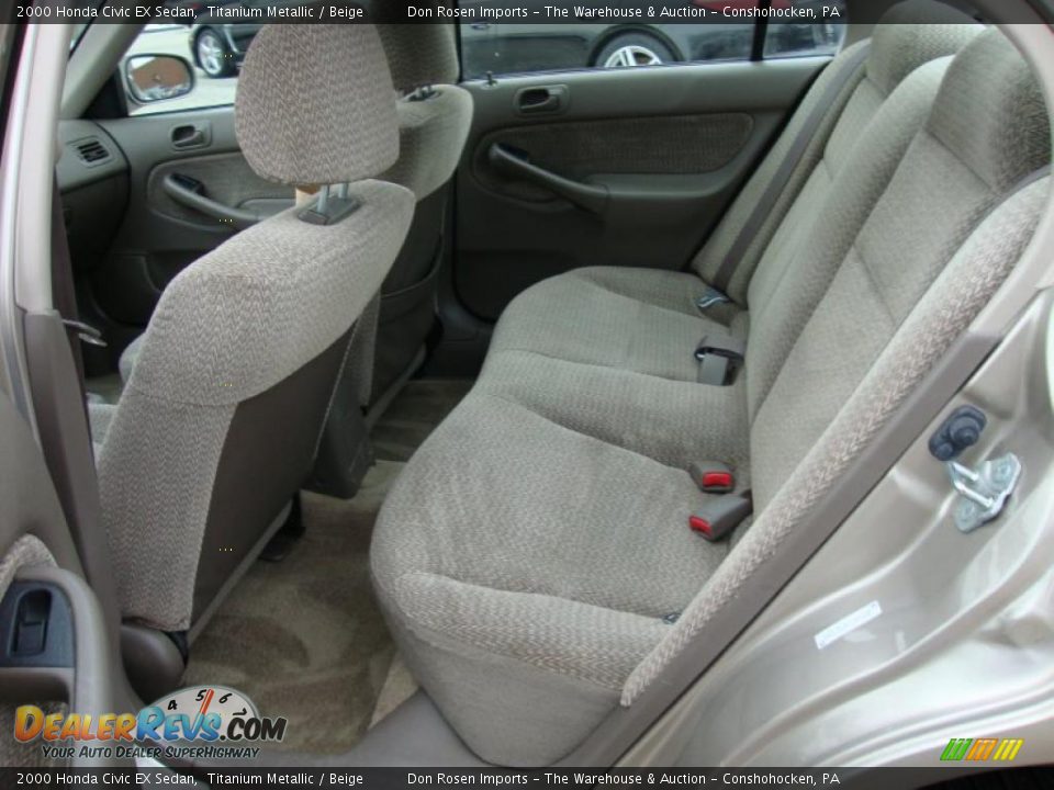 2000 Honda Civic EX Sedan Titanium Metallic / Beige Photo #25