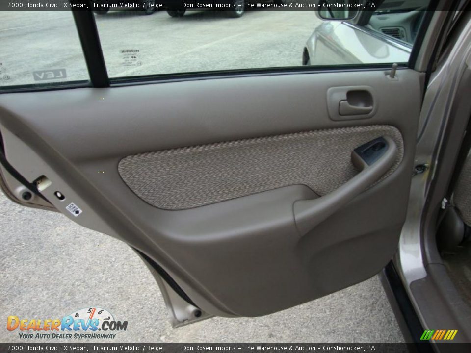 2000 Honda Civic EX Sedan Titanium Metallic / Beige Photo #26