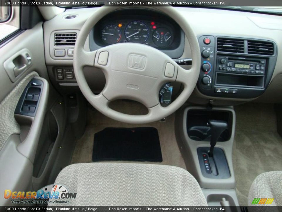 2000 Honda Civic EX Sedan Titanium Metallic / Beige Photo #29