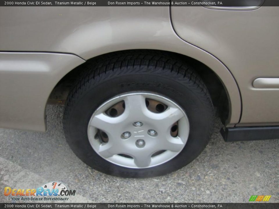 2000 Honda Civic EX Sedan Titanium Metallic / Beige Photo #33