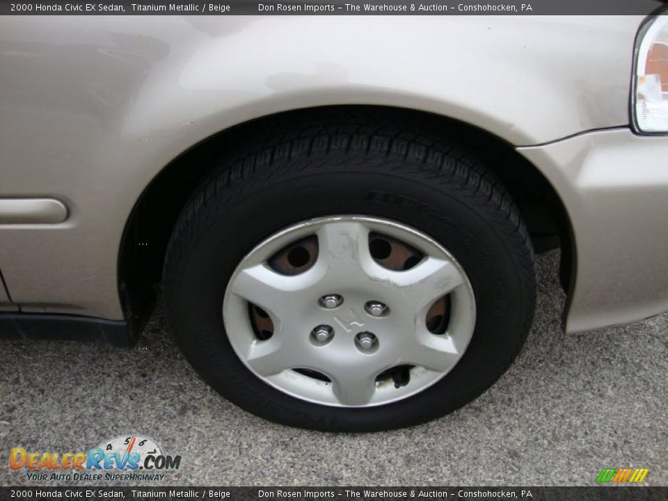 2000 Honda Civic EX Sedan Titanium Metallic / Beige Photo #34