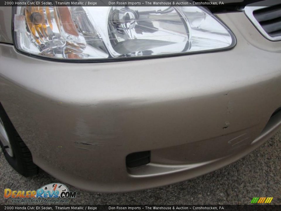 2000 Honda Civic EX Sedan Titanium Metallic / Beige Photo #35