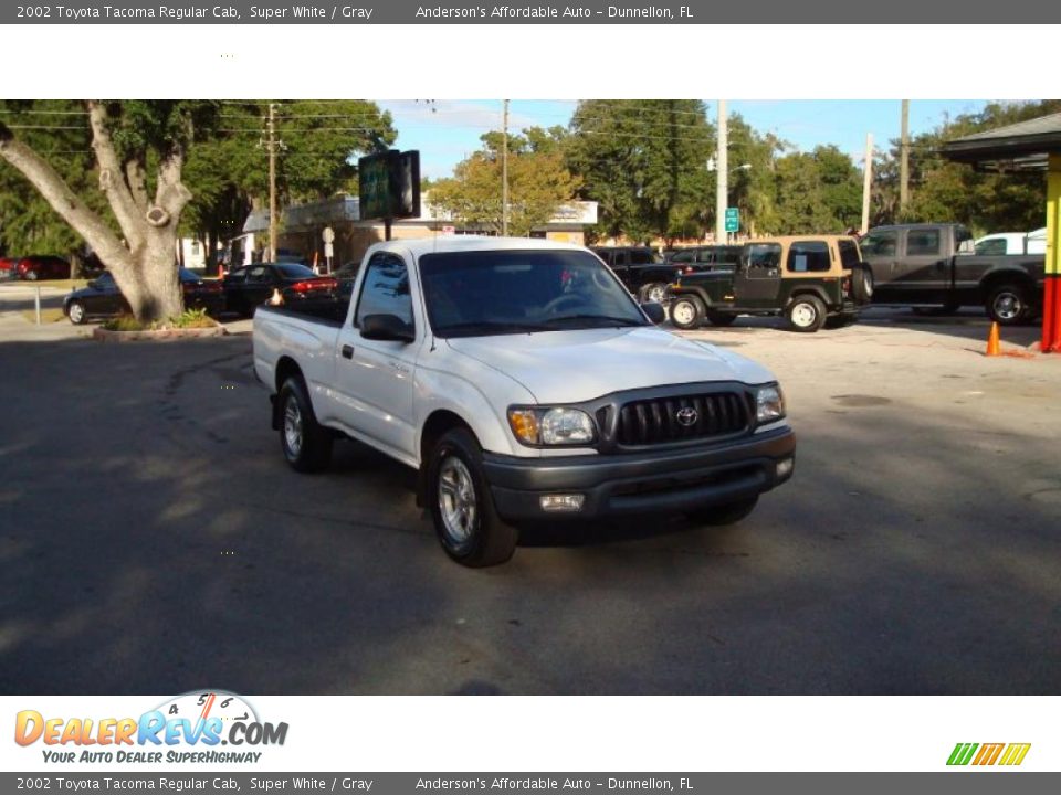 2002 Toyota Tacoma Regular Cab Super White / Gray Photo #1