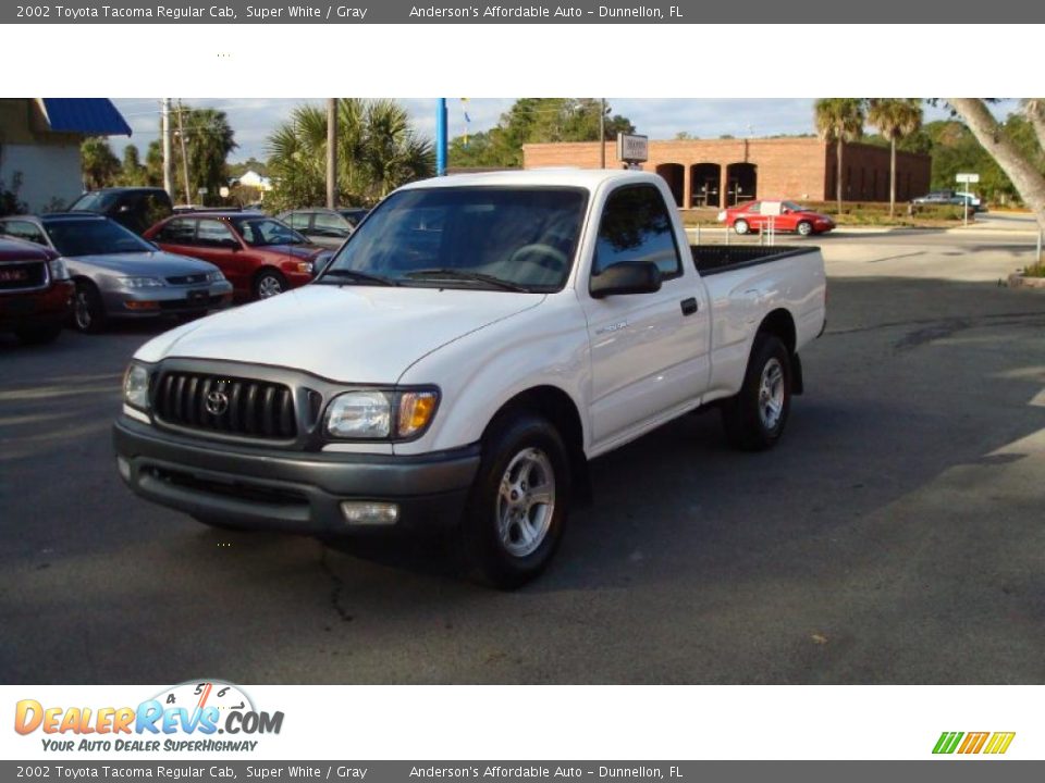 2002 Toyota Tacoma Regular Cab Super White / Gray Photo #7