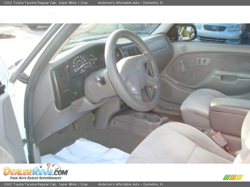 2002 Toyota Tacoma Regular Cab Super White / Gray Photo #10
