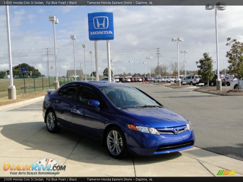 2008 Honda Civic Si Sedan Fiji Blue Pearl / Black Photo #2