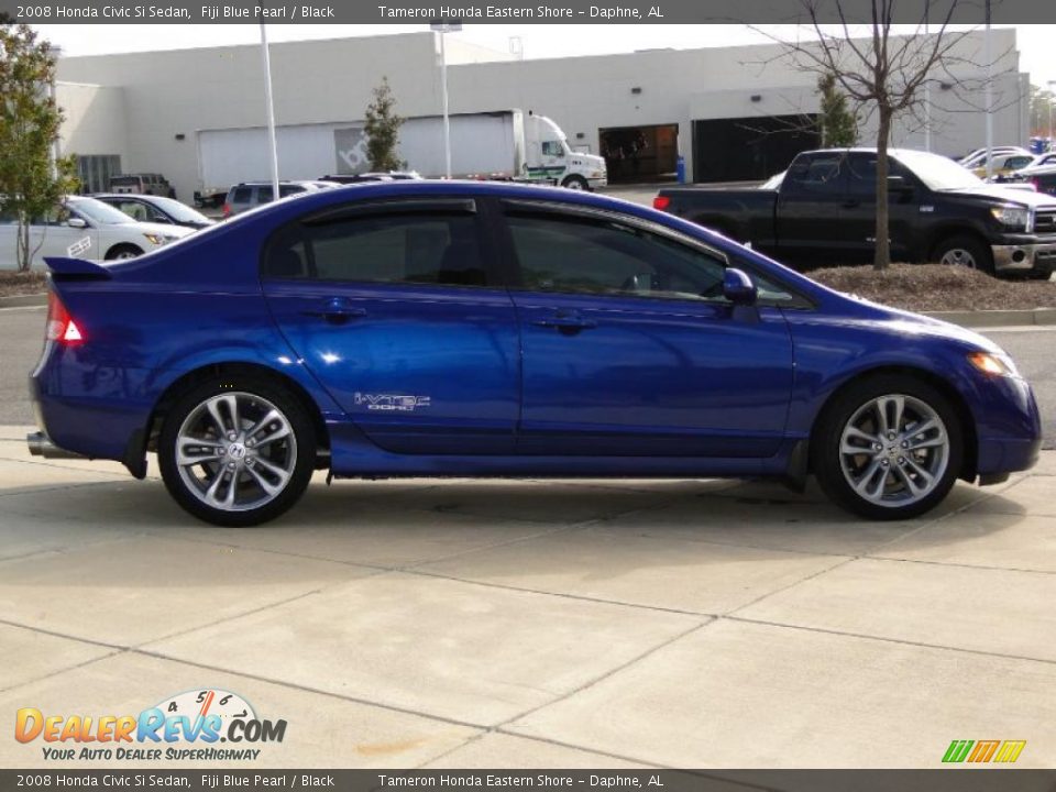 2008 Honda Civic Si Sedan Fiji Blue Pearl / Black Photo #4