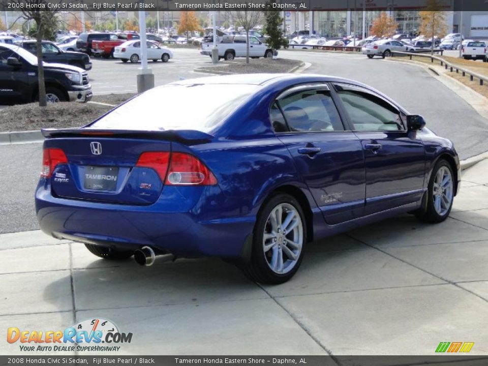 2008 Honda Civic Si Sedan Fiji Blue Pearl / Black Photo #5