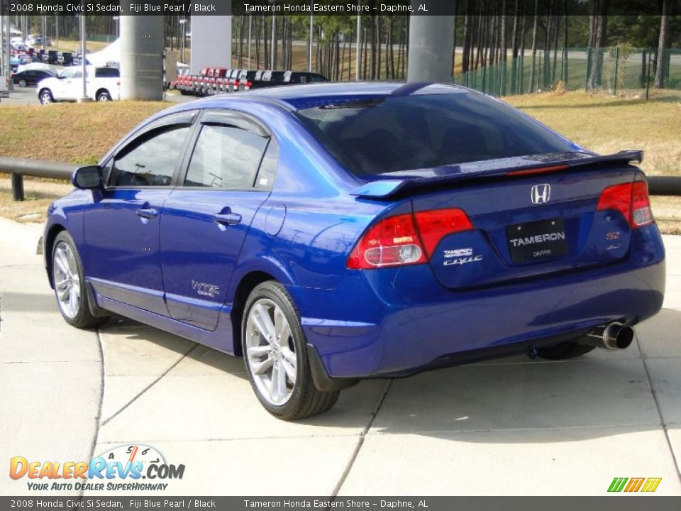 2008 Honda Civic Si Sedan Fiji Blue Pearl / Black Photo #6