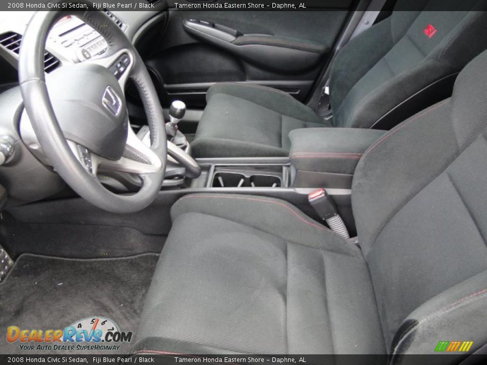 2008 Honda Civic Si Sedan Fiji Blue Pearl / Black Photo #12