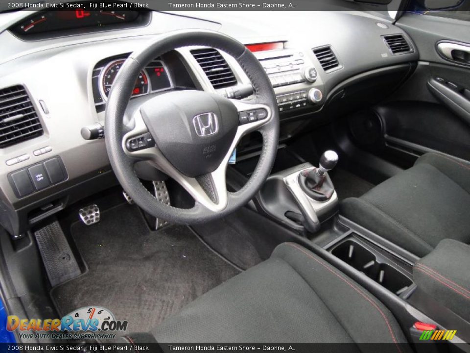 2008 Honda Civic Si Sedan Fiji Blue Pearl / Black Photo #13