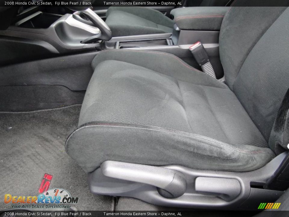 2008 Honda Civic Si Sedan Fiji Blue Pearl / Black Photo #14