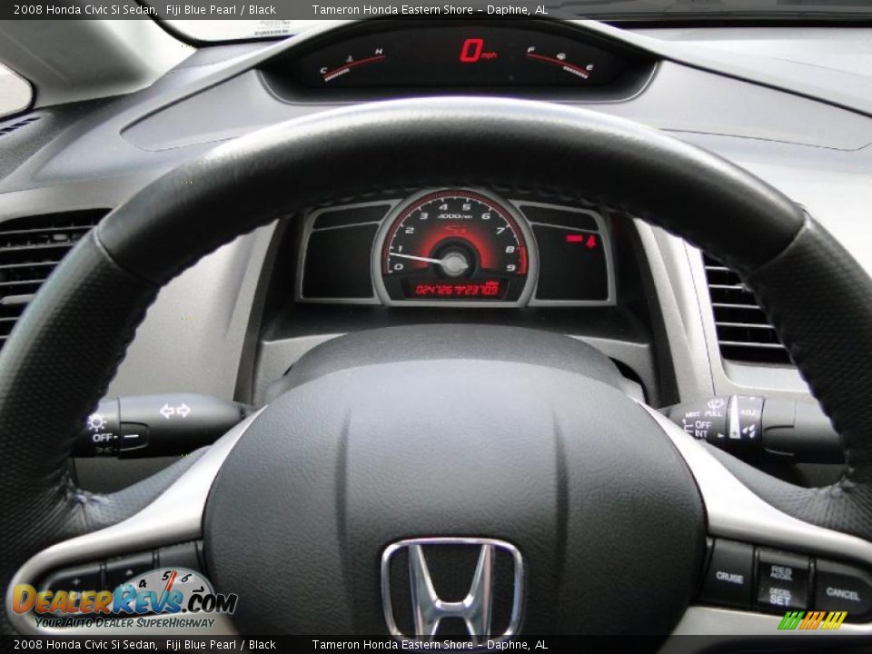2008 Honda Civic Si Sedan Fiji Blue Pearl / Black Photo #16