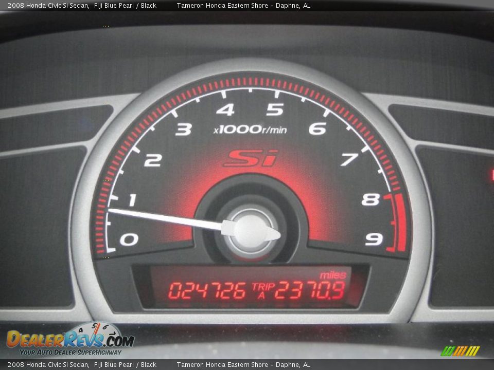2008 Honda Civic Si Sedan Fiji Blue Pearl / Black Photo #17