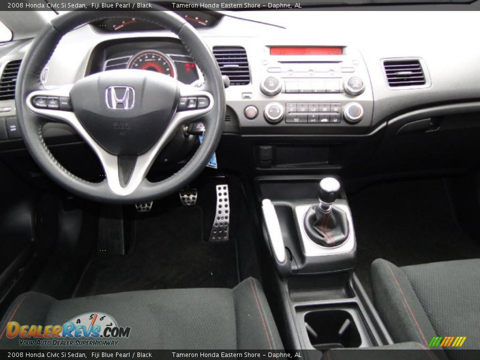 2008 Honda Civic Si Sedan Fiji Blue Pearl / Black Photo #19