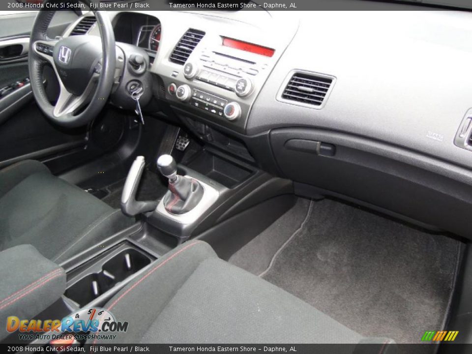 2008 Honda Civic Si Sedan Fiji Blue Pearl / Black Photo #23