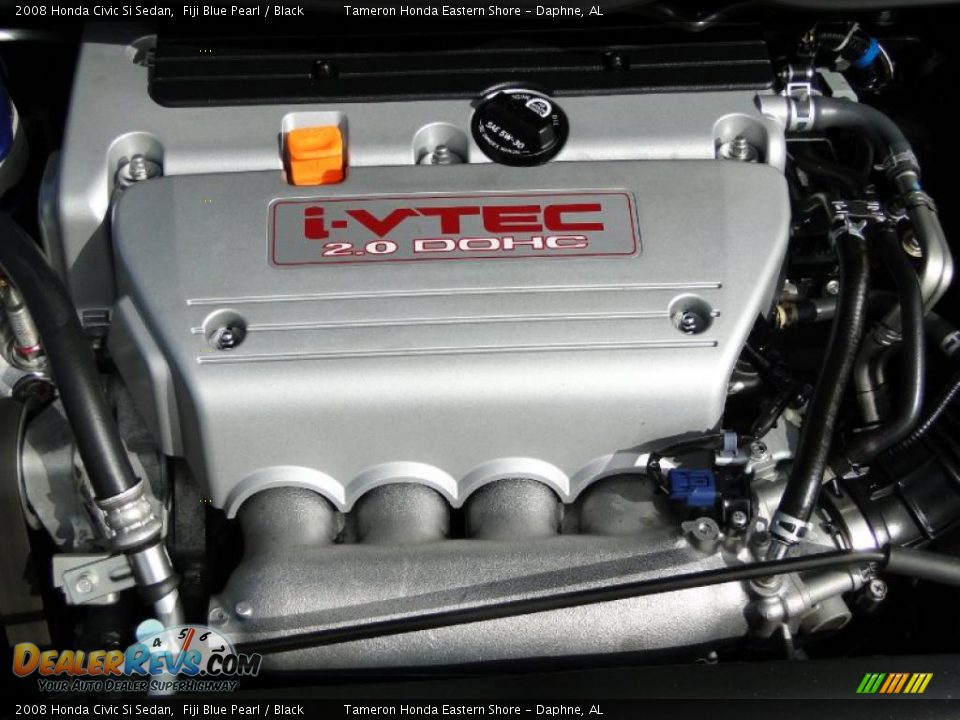 2008 Honda Civic Si Sedan Fiji Blue Pearl / Black Photo #28
