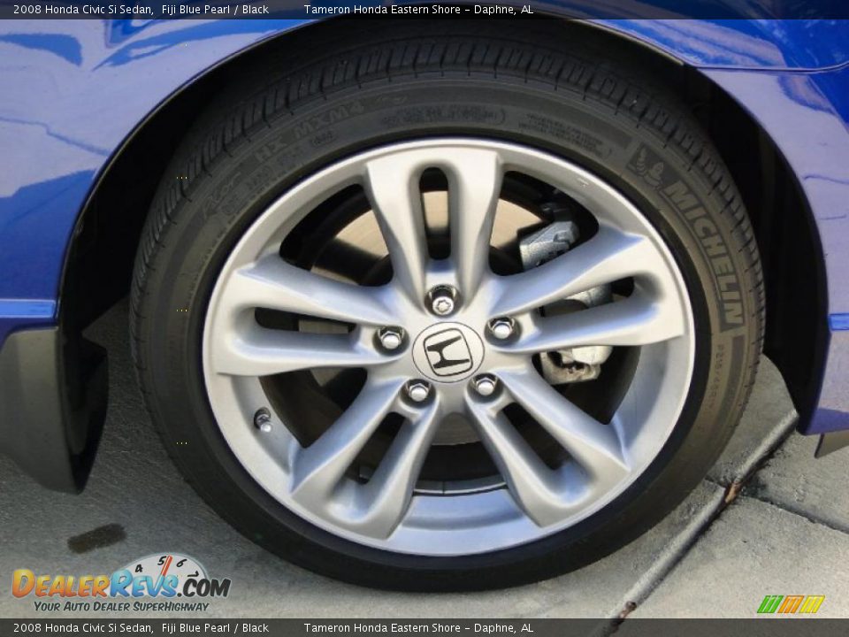 2008 Honda Civic Si Sedan Fiji Blue Pearl / Black Photo #30
