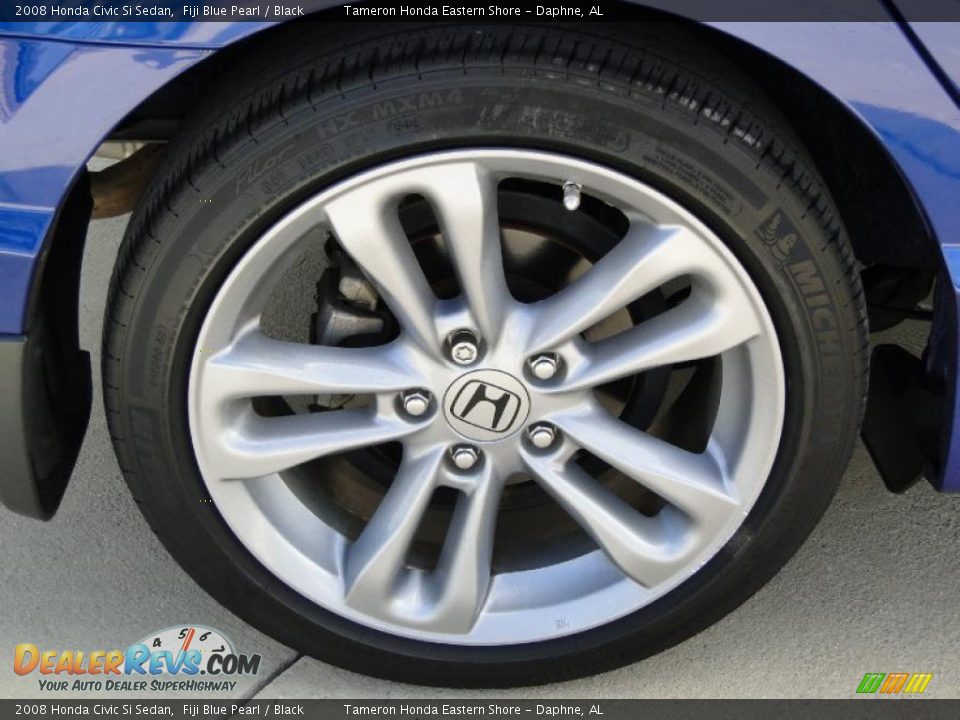 2008 Honda Civic Si Sedan Fiji Blue Pearl / Black Photo #31