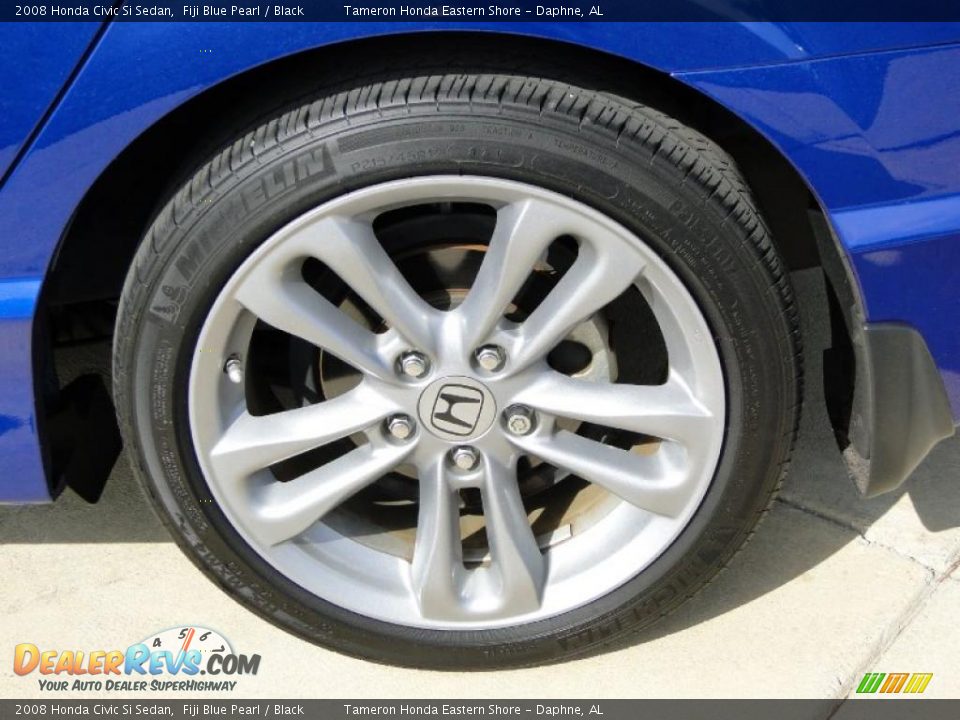 2008 Honda Civic Si Sedan Fiji Blue Pearl / Black Photo #32