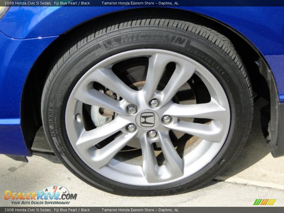 2008 Honda Civic Si Sedan Fiji Blue Pearl / Black Photo #33
