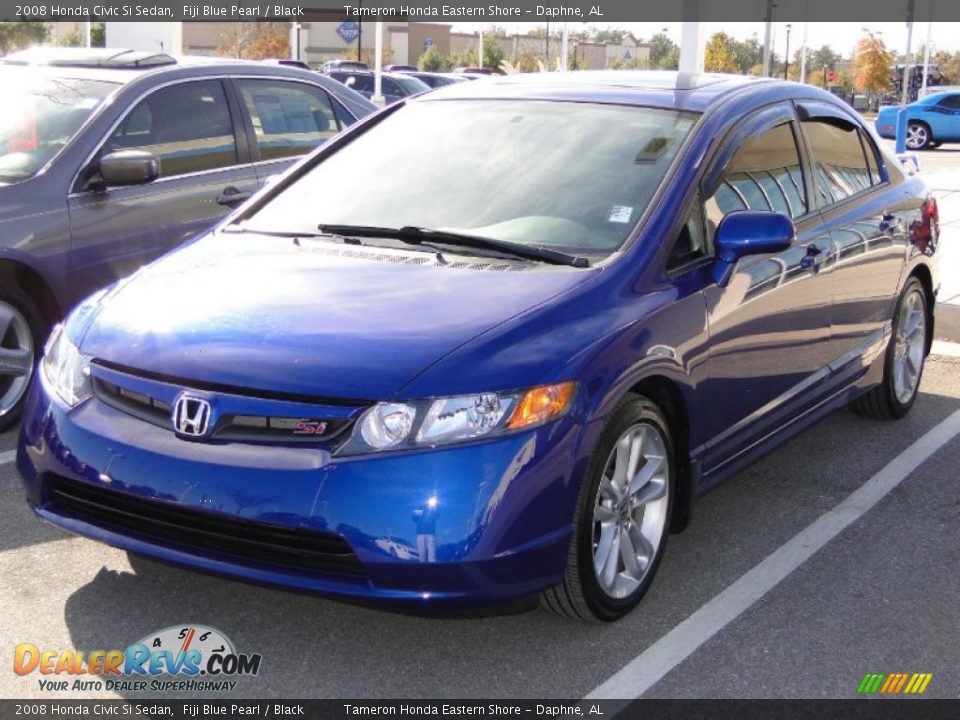 2008 Honda Civic Si Sedan Fiji Blue Pearl / Black Photo #34