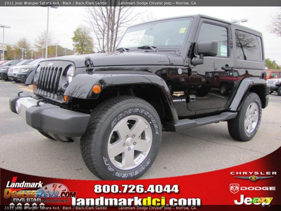 2011 Jeep Wrangler Sahara 4x4 Black / Black/Dark Saddle Photo #1