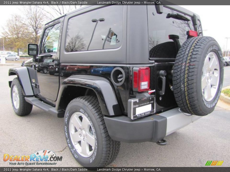 2011 Jeep Wrangler Sahara 4x4 Black / Black/Dark Saddle Photo #2