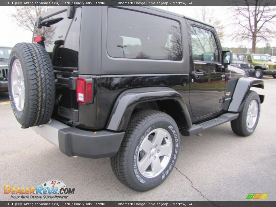 2011 Jeep Wrangler Sahara 4x4 Black / Black/Dark Saddle Photo #3