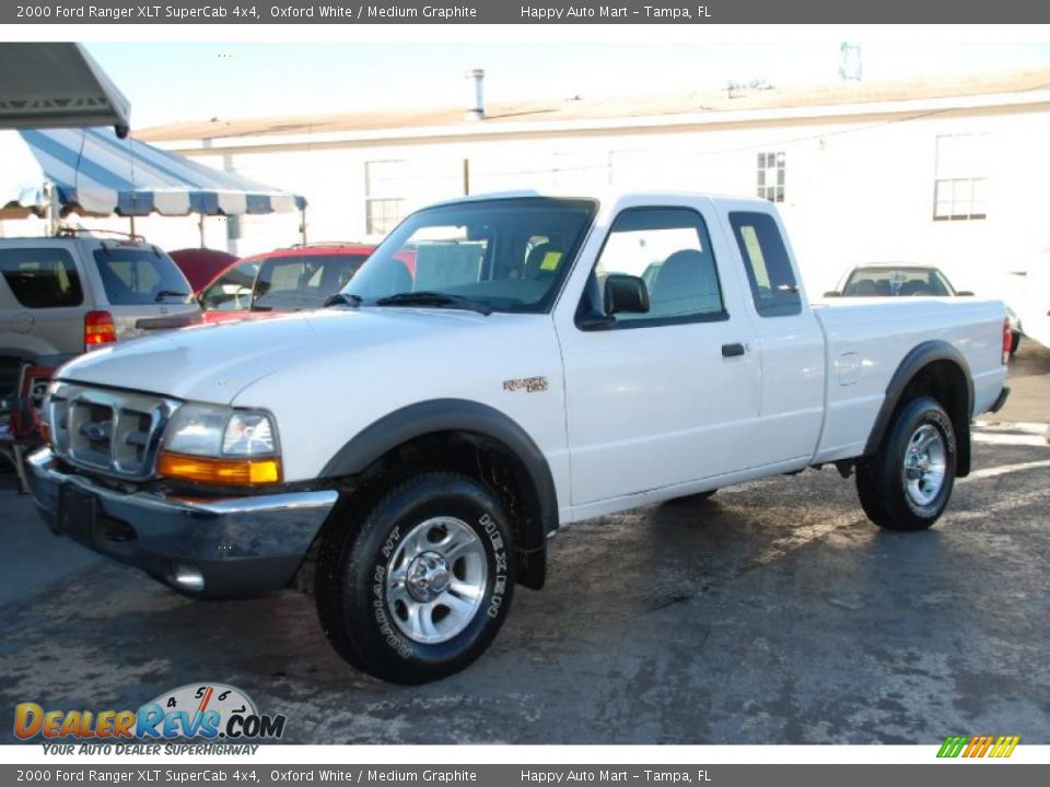 2000 Ford Ranger XLT SuperCab 4x4 Oxford White / Medium Graphite Photo #3