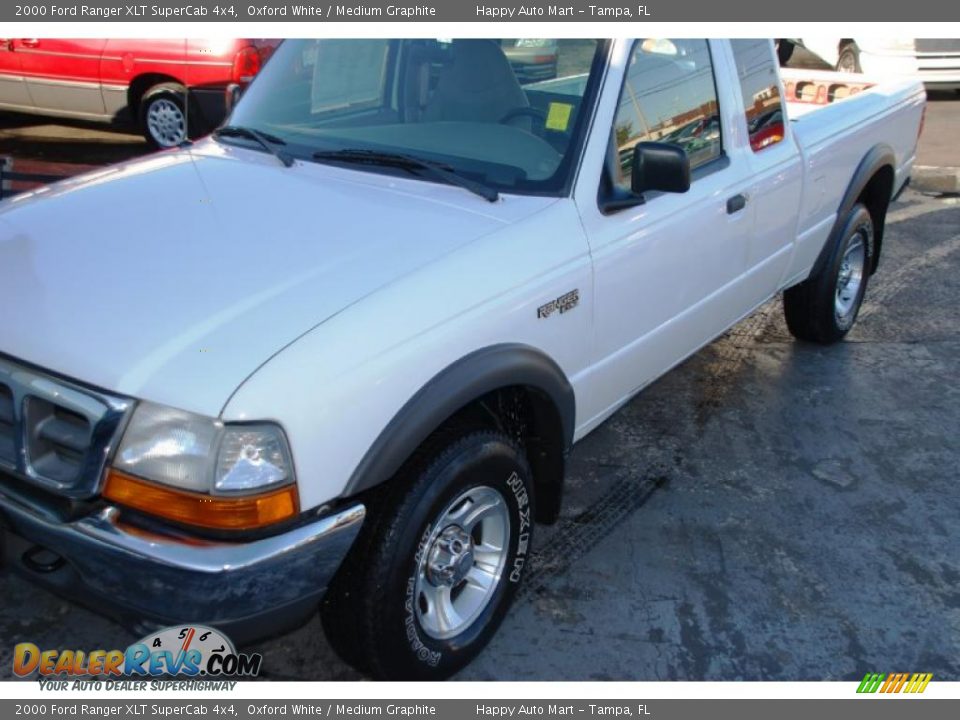 2000 Ford Ranger XLT SuperCab 4x4 Oxford White / Medium Graphite Photo #4