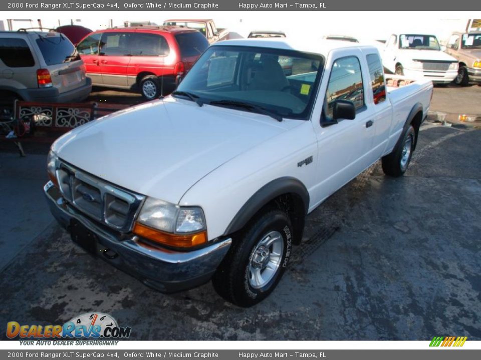 2000 Ford Ranger XLT SuperCab 4x4 Oxford White / Medium Graphite Photo #5