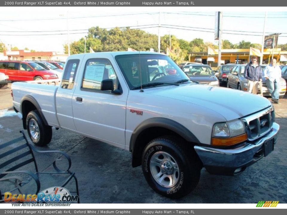 2000 Ford Ranger XLT SuperCab 4x4 Oxford White / Medium Graphite Photo #7