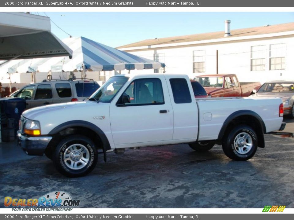 2000 Ford Ranger XLT SuperCab 4x4 Oxford White / Medium Graphite Photo #8