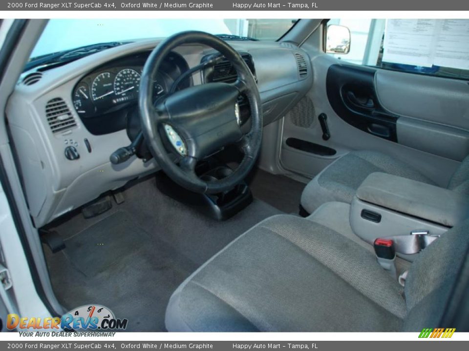 2000 Ford Ranger XLT SuperCab 4x4 Oxford White / Medium Graphite Photo #14