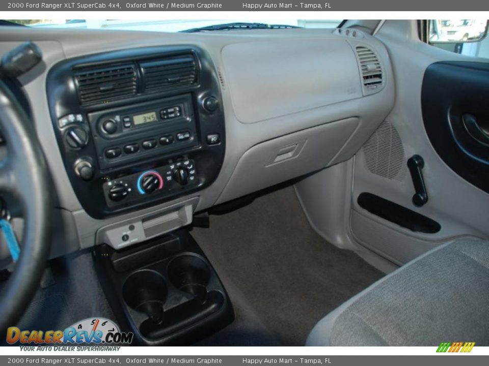 2000 Ford Ranger XLT SuperCab 4x4 Oxford White / Medium Graphite Photo #15