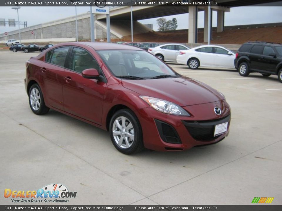 2011 Mazda MAZDA3 i Sport 4 Door Copper Red Mica / Dune Beige Photo #7
