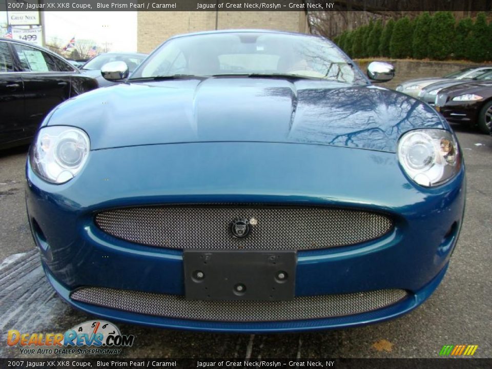2007 Jaguar XK XK8 Coupe Blue Prism Pearl / Caramel Photo #3