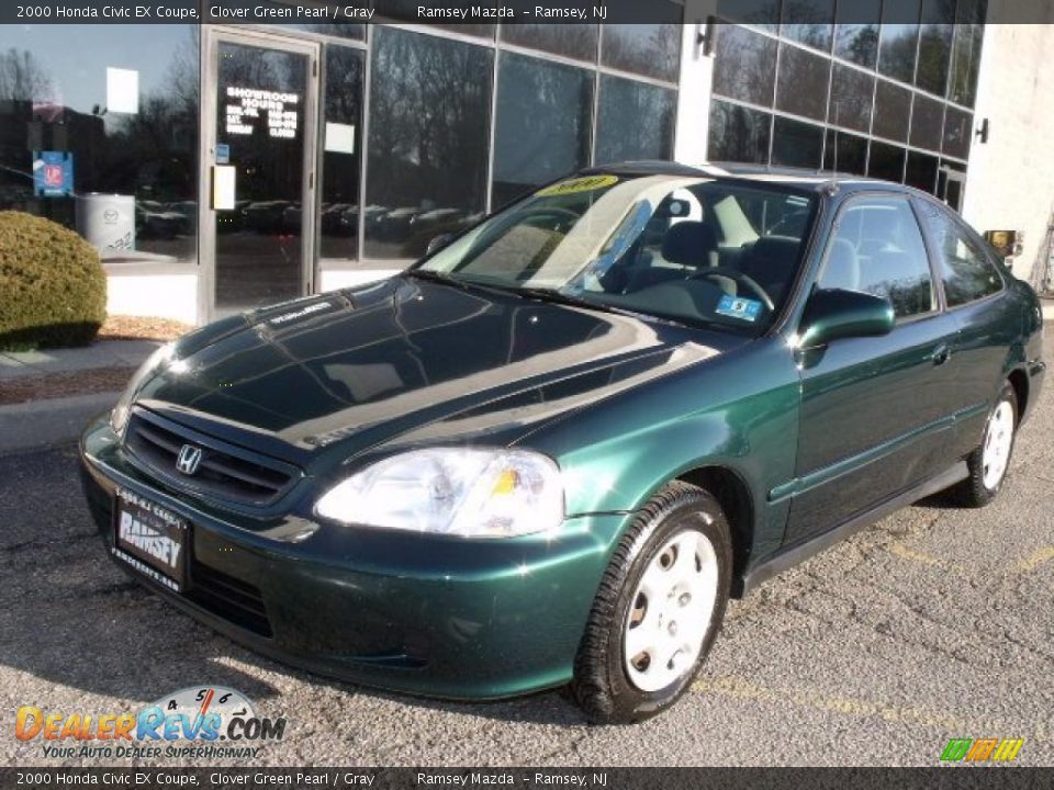 2000 Honda Civic EX Coupe Clover Green Pearl / Gray Photo #1