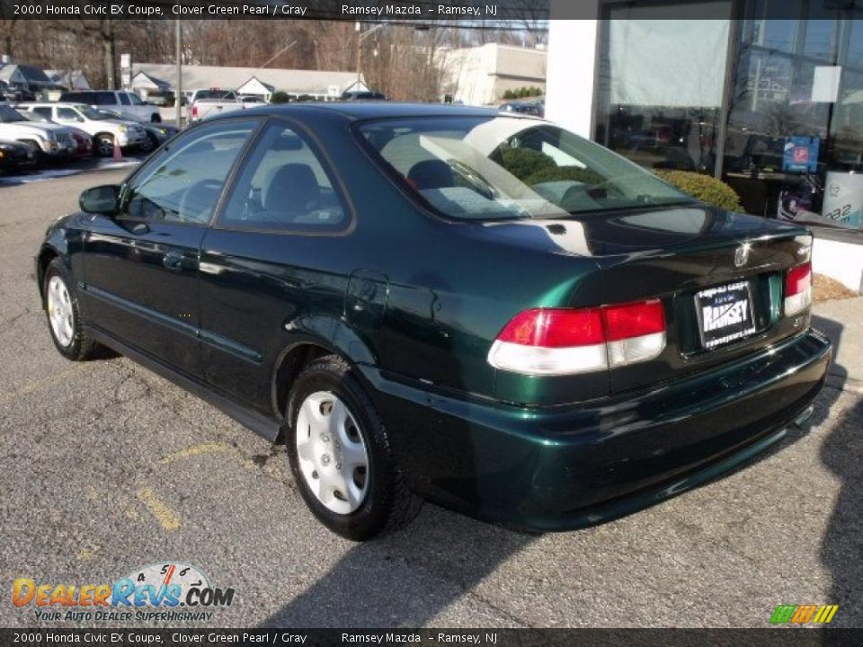 2000 Honda Civic EX Coupe Clover Green Pearl / Gray Photo #4