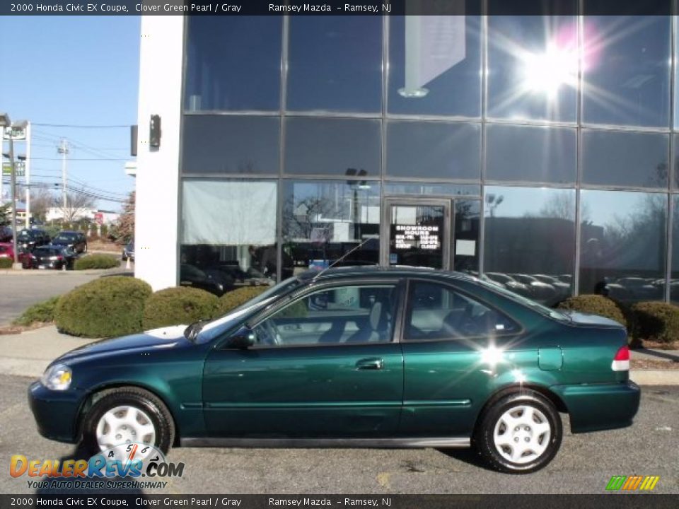 2000 Honda Civic EX Coupe Clover Green Pearl / Gray Photo #5