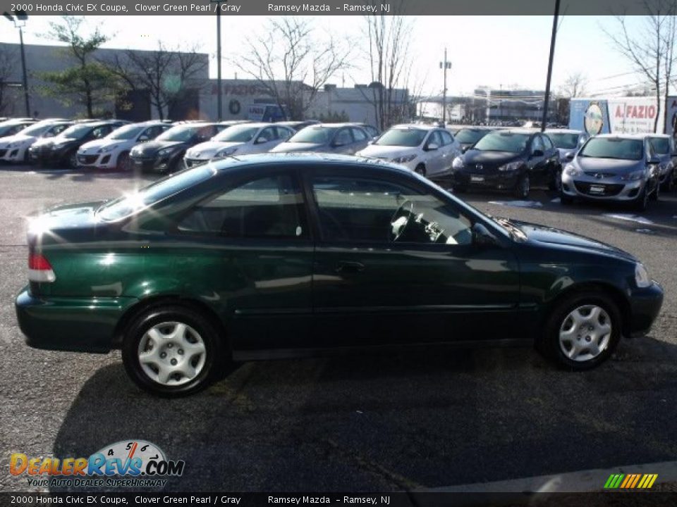 2000 Honda Civic EX Coupe Clover Green Pearl / Gray Photo #6