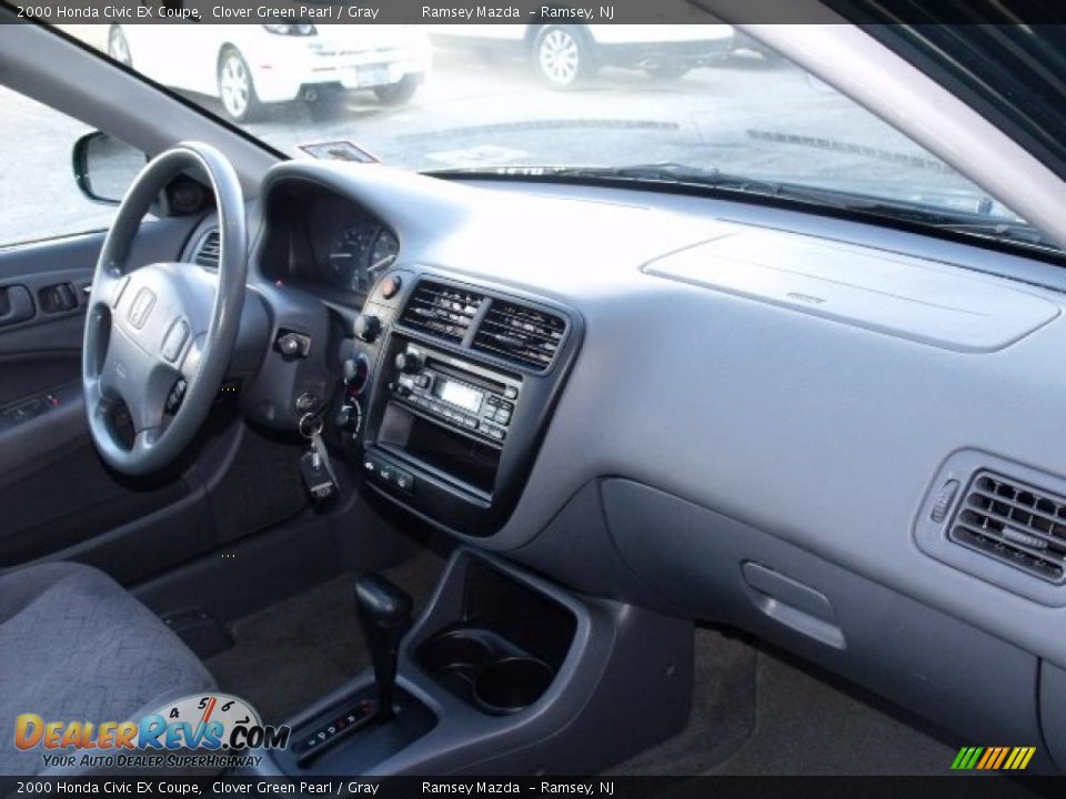 2000 Honda Civic EX Coupe Clover Green Pearl / Gray Photo #9